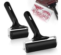 ZFOEFO 2 PCS Rodillo de Goma para Tinta 6/10cm, Rodillo de Goma para Pintar, Rodillo de Caucho para Grabado, Rodillo de Pintura para impresión, Rodillo de Goma para Estampar Obras de Arte