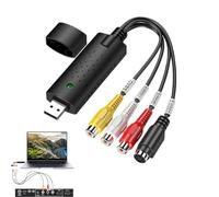 ZFRITP Convertidor VHS a Digital, Video Grabber USB 2.0, Tarjeta De Captura De Vídeo Audio Hi8 VHS a DVD con Conectores RCA/S-Video para Cassette Video, PC, DVD, Windows Xp/7/8/10 Y Mac