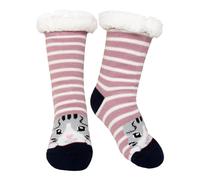 ZFSOCK Calcetines Antideslizantes Pantuflas Mujer Invierno Suaves Térmicos Gruesos Calentar Divertidos Zapatillas Andar De Estar Por Casa Cumpleaños Navidad 1 Par 35-41 Gato rosa
