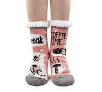 ZFSOCK Calcetines Antideslizantes Zapatillas Mujer: Invierno Suaves Térmicos Gruesos Calentar Divertidos Pantuflas Andar De Estar Por Casa Navidad Graciosos Regalos 1 Par,35-41