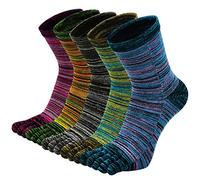 ZFSOCK Calcetines de Dedos para Hombres, Deportes de Algodón, Cinco Dedos Separados, 45-48, 5 Pares