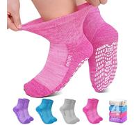 ZFSOCK Calcetines Diabeticos Hombre Mujer: Calcetines Bambu Antideslizantes Transpirable Sin Costuras Sin Elástico Confort Extra Anchos Pies Hinchados, Brillante 4 Pares Tamaño 39-42