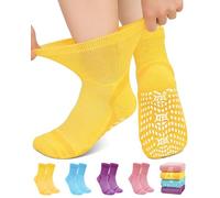 ZFSOCK Calcetines Diabeticos Hombre Mujer: Calcetines Bambu Antideslizantes Transpirable Sin Costuras Sin Elástico Confort Extra Anchos Pies Hinchados, Vistoso 4 Pares Tamaño 43-46