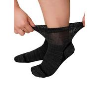 ZFSOCK Calcetines Diabeticos Hombre Mujer: Calcetines Bambu Sin Costuras Sin Goma Verano Extra Anchos No Aprietan para Pies Hinchados - Negro 1 Pare Talla 39-42