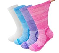 ZFSOCK Calcetines Diabeticos Hombre Mujer: Sin Goma Sin Costuras Sin Elástico Algodón Confort Acolchado De Felpa Calcetines de Ajuste Holgado, Brillante 4 Pares Tamaño 43-46