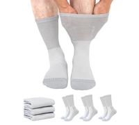 ZFSOCK Calcetines Diabéticos Hombre y Mujer: Calcetines Sin Elástico y Sin Costuras de Bambú Traspiranti Suela de Rizo Acolchada para Pies Hinchados Ancianos y Embarazadas 39-42 Gris 3 Paia