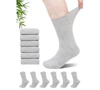 ZFSOCK Calcetines Diabéticos para Hombre y Mujer: Calcetines Bambú sin Elástico ni Costuras con Banda de Confort Extra Ancha No Aprietan para Pies con Diabetes o Piernas Hinchadas Gris 6 Pares 39-42