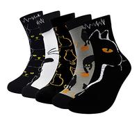 ZFSOCK Calcetines Divertidos Mujer Algodón: Patrón de Animados Animal Fantasía Tobilleros Cortos Coloridos Clásico Dibujos Perro Gato Unicornio, Navidad Año Nuevo Cumpleaños 5 Pares EU 35-42