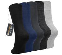 ZFSOCK Calcetines Hombre Algodón de Vestir: Medias Transpirables con Puño Suave y Diseño Sin Costuras para Trabajo Oficina Traje y Uso Diario Idea Regalo Perfecta para Hombre-39-42 Oscuros 5 Pares