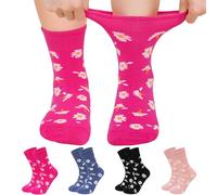 ZFSOCK Calcetines Mujer de Algodón Peinado: Transpirantes Sin Costuras Deporte Calcetines Cintura Suave Talón Reforzado Universitarias y Trabajadoras para Deporte Trabajo Casual - Margarita 43-46