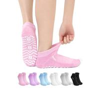 ZFSOCK Calcetines para Diabeticos Mujer y Hombre: Bambu Calcetines Tobilleros Antideslizantes Sin Costuras y Sin Goma Suela Acolchada Extra Anchos Verano para Pies Hinchados 6 Pares Claro 39-42