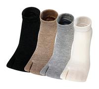 ZFSOCK Calcetines Tabi Dedos Mujer: Divertidos Flip Flop Calcetines De Dos Dedos Algodón Casual Pulgar Separado para Geta Kimono Chanclas Estilo Japonés Patrón De Sakura 4 Pares Talla 35-41