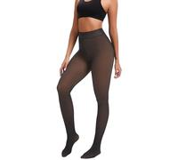 ZFSOCK Medias Térmicas Mujer Invierno: Panty Efecto Transparente Forradas en Felpa Leotardos Cintura Alta Moldeadora, Elásticas y Suaves Perfectas con Vestido o Botas - 1 Par Negro XL
