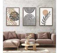 ZFTCN Juego de 3 pósteres abstractos bohemios de dibujo lineal para mujer, hoja botánica abstracta impresa, arte de pared, sin marco (póster 09, 3 unidades, 20 x 30 cm)