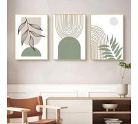 ZFTCN Juego de 3 pósteres abstractos bohemios, dibujo lineal mujer, hoja botánica arte de pared, sin marco (3 unidades de 80 x 120 cm)