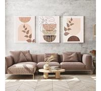 ZFTCN Set de 3 Arte de Pared Abstracto Boho - Dibujo a Líneas de Mujer, Póster de Hojas Botánicas - Sin Marco (3Pcs-60x90cm)