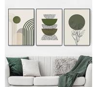 ZFTCN Set de 3 Pósteres Boho Abstractos - Dibujo a Lápiz de Mujer, Arte de Pared Botánico de Hojas, Sin Marco (3 piezas-60x90cm)