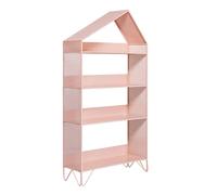 ZFUCMAYL Estantería Creativa con Forma De Casa, Estantería De Almacenamiento Geométrica, Estantería De Hierro De Pie For Oficina, Estudio, Hogar, Sala De Estar, Fácil De Montar(Pink,66 x 23 x 128cm)