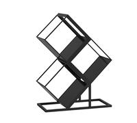 ZFUCMAYL Estantería Creativa De 3/5 Niveles, Estantería De Metal For Almacenamiento En El Suelo, Estantería Geométrica con Cubos Abiertos For Estudio, Hogar, Oficina, Sala De Estar(Black,3 Tier)