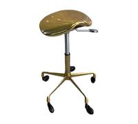 ZFUCMAYL Silla De Montar, Taburete con Espejo Y Ruedas, Taburete De Corte Ergonómico Giratorio For Salón, Rotación De 360° For El Hogar, El Baño,el Salón Y La Tienda(Gold)