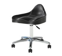 ZFUCMAYL Taburete De Silla De Montar con Respaldo, Taburete Ergonómico Giratorio For Corte De Salón, Silla De Montar con Ruedas, Rotación De 360° For El Hogar,el Baño(Black)