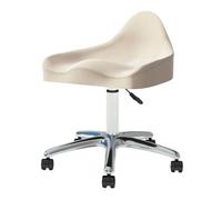 ZFUCMAYL Taburete De Silla De Montar con Respaldo, Taburete Ergonómico Giratorio For Corte De Salón, Silla De Montar con Ruedas, Rotación De 360° For El Hogar,el Baño(White)