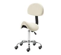 ZFUCMAYL Taburete Ergonómico Elevable, Taburete Tipo Silla De Montar con Respaldo, Silla De Montar Giratoria De 360°, Capacidad De Carga De 165 LB, For Casa, Oficina(White)