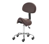 ZFUCMAYL Taburete Ergonómico Elevable, Taburete Tipo Silla De Montar con Respaldo, Silla De Montar Giratoria De 360°, Capacidad De Carga De 165 LB, For Casa, Oficina(Brown)