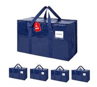 ZFWDSY Bolsas de mudanza 93 l, paquete de 4 bolsas de almacenamiento, bolsas de mudanza resistentes, extra grandes, suministros de mudanza, bolsas de embalaje azules, bolsa para árbol de Navidad