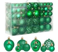 ZFYQ 100Piezas Bolas de Navidad, Juego de Adornos para Colgar Decorativos para Decoración Navideña de Arboles de Navidad, Verde