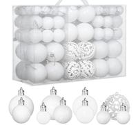 ZFYQ 100Piezas Bolas de Navidad, Juego de Adornos para Colgar Decorativos para Decoración Navideña de Arboles de Navidad, Blanco