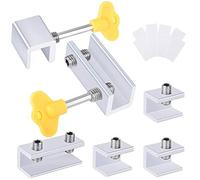 ZFYQ 6 Pack Cerradura de Seguridad para Ventana Corredera, Cerraduras de Protección para Ventana para Niños y Mascotas, Cerradura para Puerta Corredera Ajustable de Aluminio Sin Perforación con Llaves