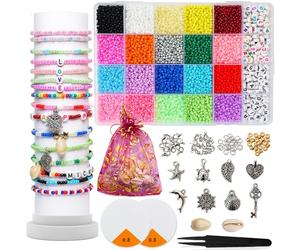 ZFYQ Abalorios para Hacer Pulseras, 3mm Rocalla de Cristal Redondo,Cuentas de Semillas, Kit de Bricolaje para Pulseras Collares Anillos Bisutería