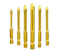 ZFYQ Broca para Cristal, Juego de Brocas para Vidrio Porcelanico Azulejos Ceramica, Punta de Carburo de Tungsteno con Vástago Hexagonal, 6 Piezas, 3/4/5/6/8/10 mm