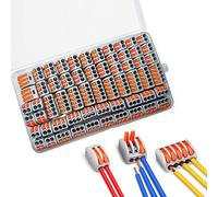 ZFYQ Conectores Eléctricos, 60 Piezas Conectores de Cables Compactos con Palanca de Operación, 3 Puertos 30, 2 Puertos 20, 5 Puertos 10 Piezas, para Pables Sólidos, Trenzados y Fexibles