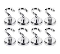 ZFYQ Ganchos Magnéticos, 25MM Imanes con Gancho, 20KG 44lbs Imanes Ultra Potentes Ganchos, Pared para los Accesorios de Cocina Almacenamiento, 8 Pzas