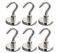 ZFYQ Ganchos Magnéticos, 32MM Imanes con Gancho, 38KG 83lbs Imanes Ultra Potentes Ganchos, Pared para los Accesorios de Cocina Almacenamiento, 6 Pzas