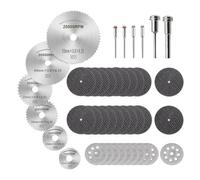 ZFYQ Hoja de Corte para Herramientas Rotativas 42 Piezas, Mini Disco Corte Diamante, Mini Hoja de Sierra Circular HSS and Mini Disco de Corte de Resina, para Madera, Plástico, Metal, Piedra