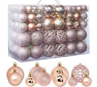 ZFYQ Juego de 100 Bolas de Navidad para Colgar, Decoración de árboles de Navidad, Champán