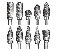 ZFYQ Juego de Fresas de Vástago de 1/8" para Tallado de Carpintería y Pulido de Metales, 10 Piezas