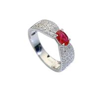 ZGBQHQN Anillo de plata CWZZWS Garnet S925 para el regalo de cumpleaños de la boda altas joyas para mujeres