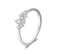 ZGBQHQN Anillo delgado oro plateado anillo simple anillo de mujeres con circón día de San Valentín ocio navideño de fiesta de lujo regalo de lujo