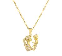 ZGBQHQN Collar de Madre e Hijos Acero Inoxidable mamá Hijo Hija Figura Colgantes Collares de Joyas Familiares Regalos