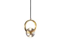 ZGBQHQN Lámpara Colgante de Cristal de Cobre Puro Simple, Lujoso Disco de Bombilla G4 G4 SHININing Lighting Lights, Retro Kitchen Island Country Farmhouse Candelier para el Comedor Living R, Hang