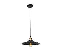 ZGBQHQN LED CANDELIERS, LUCHAS LED INDICACIÓN V-INTAGE E27 Candelier Falda Negra Lámpara de colgilla de Hierro Forjado Luz de Colgar Ajustable (tamaño: 24 cm)