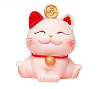ZGBQHQN Mini Maneki Neko Lucky Cat Figurinas, Japanese Lucky Fortune Cat Resin Fengshui Fortune Cat Statue for Realth Good Luck Decoration Decoration Ornament (A)