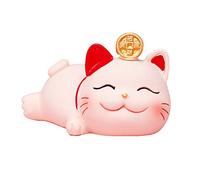 ZGBQHQN Mini Maneki Neko Lucky Cat Figurinas, Japanese Lucky Fortune Cat Resin Fengshui Fortune Cat Statue for Realth Good Luck Decoration Decoration Ornament (A)