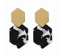 ZGBQHQN Pendientes de Mujeres de Joyas lulumaic, Pendientes de caída Redonda Negras para Mujeres Huecas Bohemia coreea Pendientes de Gran declaración Simples Regalos