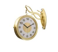 ZGBQHQN Reloj de Pared Doble fácil Leer Dos Caras Reloj de Cuarzo Retro Europa Modern Simple Simple para el hogar Relojes de Pared al Aire Libre Interiores no Ticking