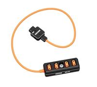 ZGCINE MD-P4 D-Tap to 4 D-Tap One Point Four Splitter Adapter, 60cm Nylon Braid Cable, Rotated 180° D Tap for V Mount Battery to Power Monitors,Cameras, Wireless Receivers,Camcorders